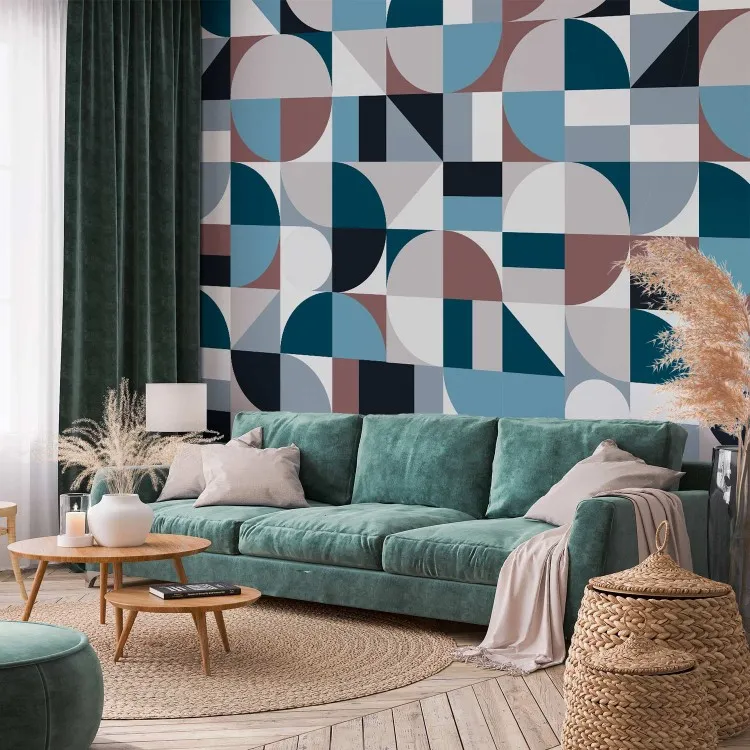 Geometrisch mozaïek (blauw)