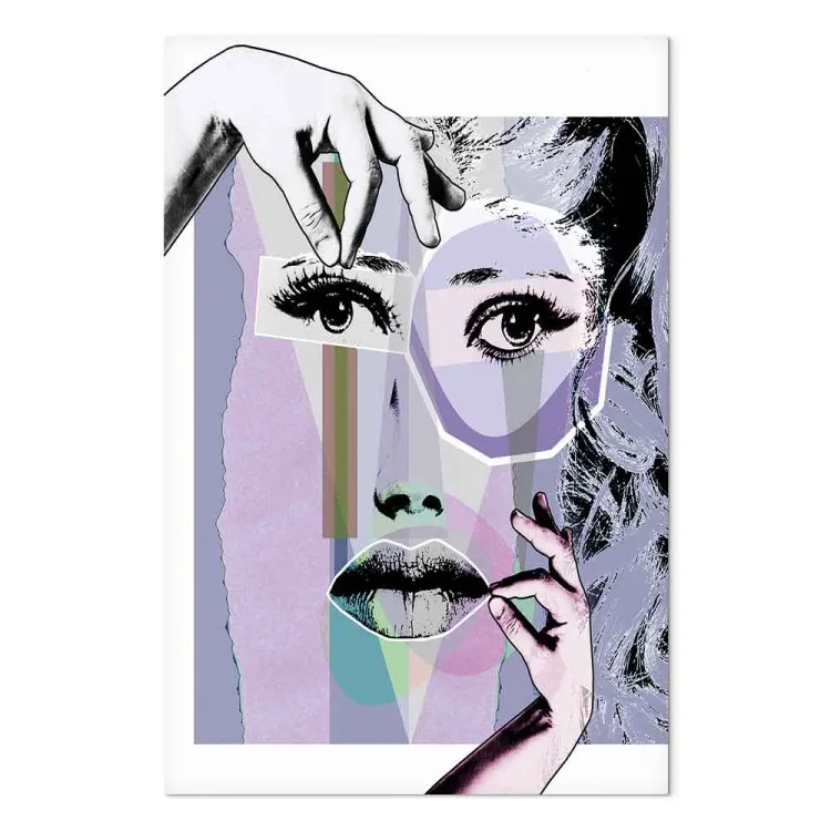 Abstract Gezichtsontwerp (1-delig) - creatieve handen van een vrouw