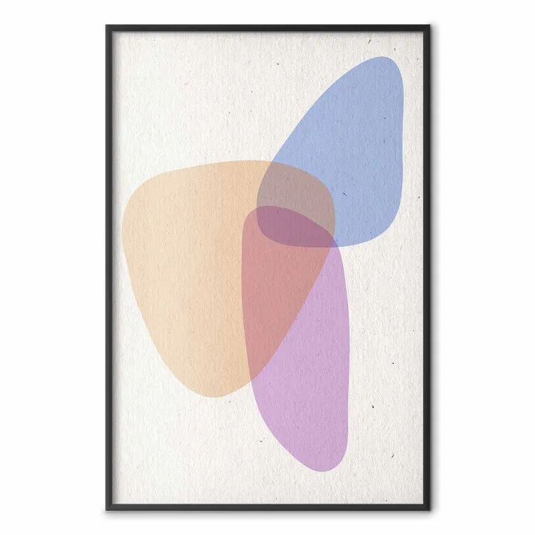 Gemeenschappelijk deel - abstractie op beige met kleurrijke onregelmatige vormen