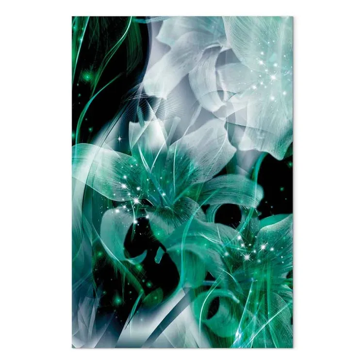 Groene wereld van lelies (1-delig) - Bloemenmotief in abstractie