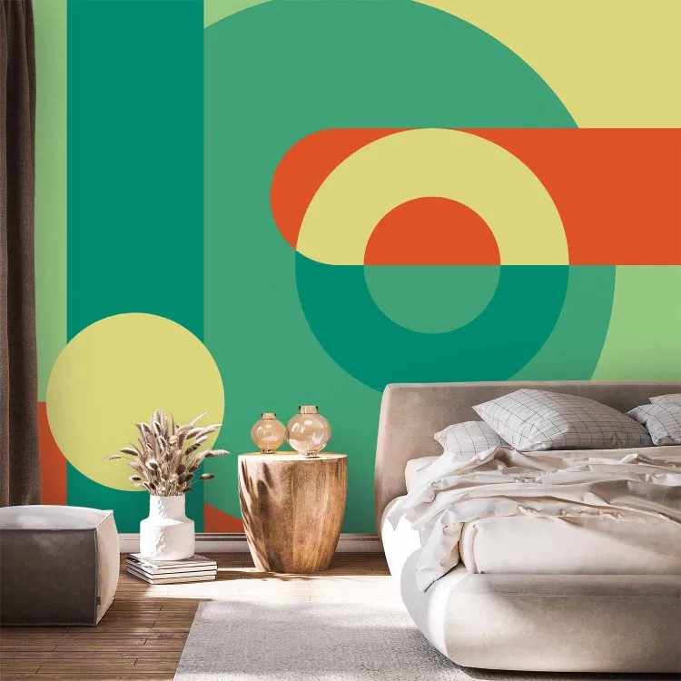 Moderne geometrische figuren in groen