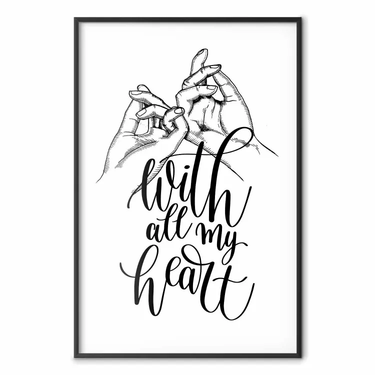 With All My Heart - handen vasthoudend en Engelse tekst