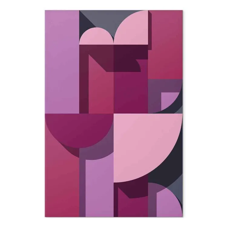Roze en heide geometrische figuren - abstractie 