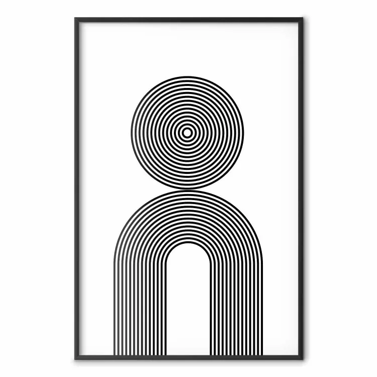Rapsodie - abstracte lijnen met illusie die figuren creëren op een witte achtergrond