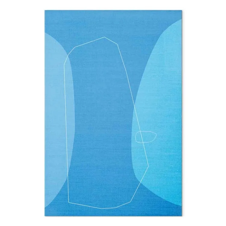 Witte veelhoek op een blauwe achtergrond - moderne abstractie