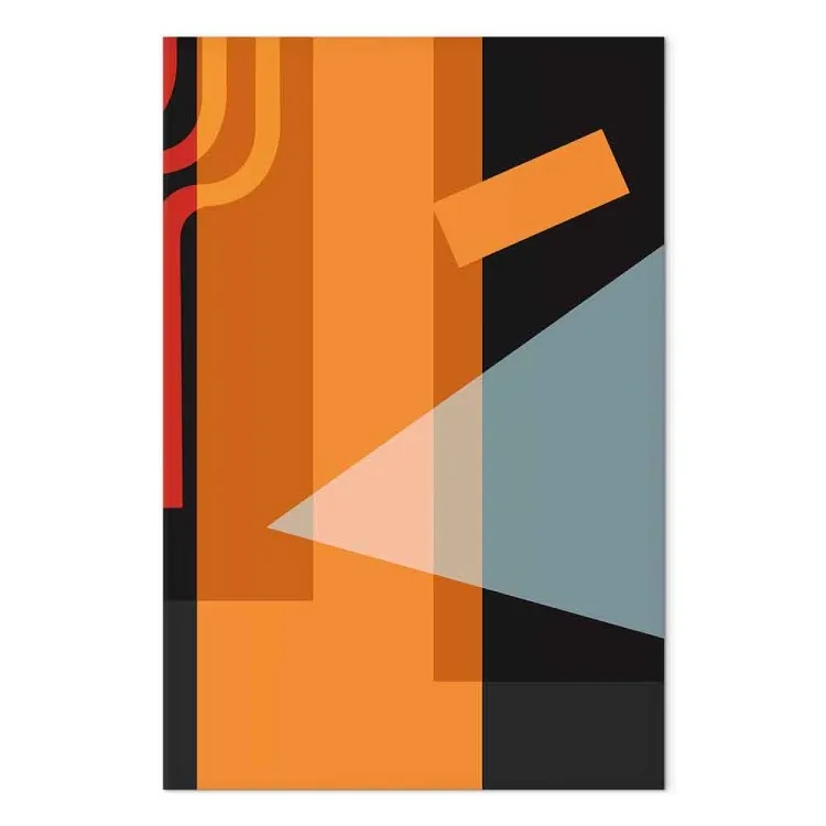 Oranje en bruine rechthoeken - abstractie op een zwarte achtergrond