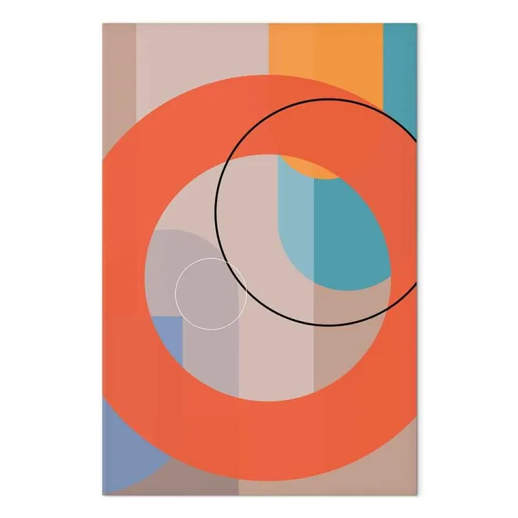 Cirkels en halve cirkels - veelkleurige geometrische figuren 