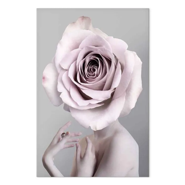 Roze monoloog (1-delig) verticaal - silhouet van een vrouw met bloem