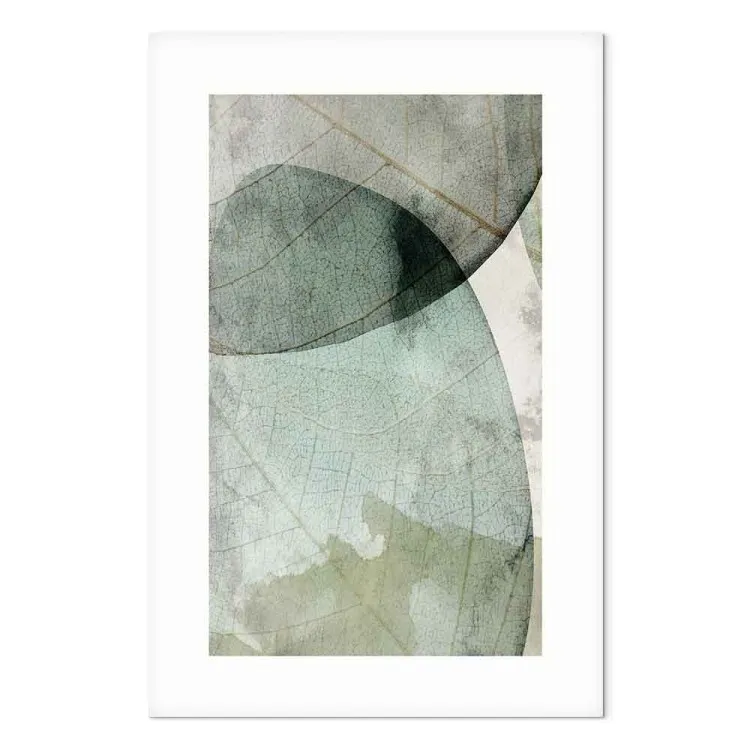 Twee grote bladeren - abstracte plantmotieven op een beige achtergrond
