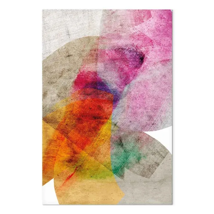 Kaleidoscoop (1-delig) verticaal - kleurrijke abstractie op een beige achtergrond
