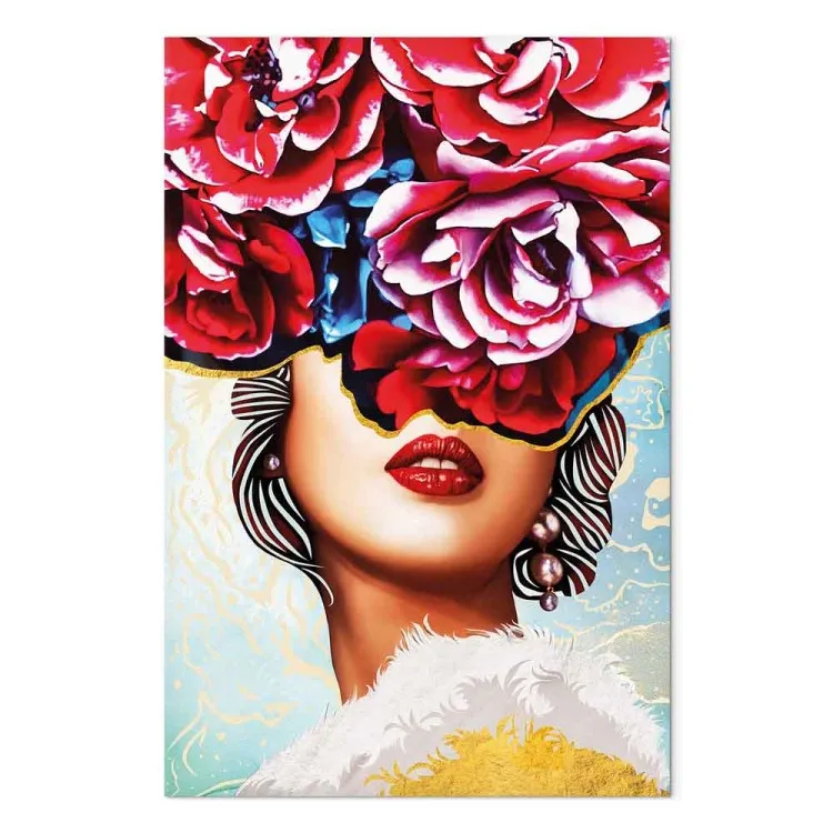 Zoete lippen (1-delig) verticaal - abstractie van vrouw en bloemen