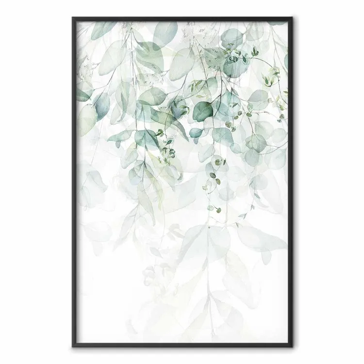 Zachte aanraking van de natuur - bladeren in jungle compositie op witte achtergrond