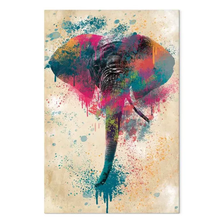 Slurf van een olifant (1-delige) verticaal - futuristisch veelkleurige olifant