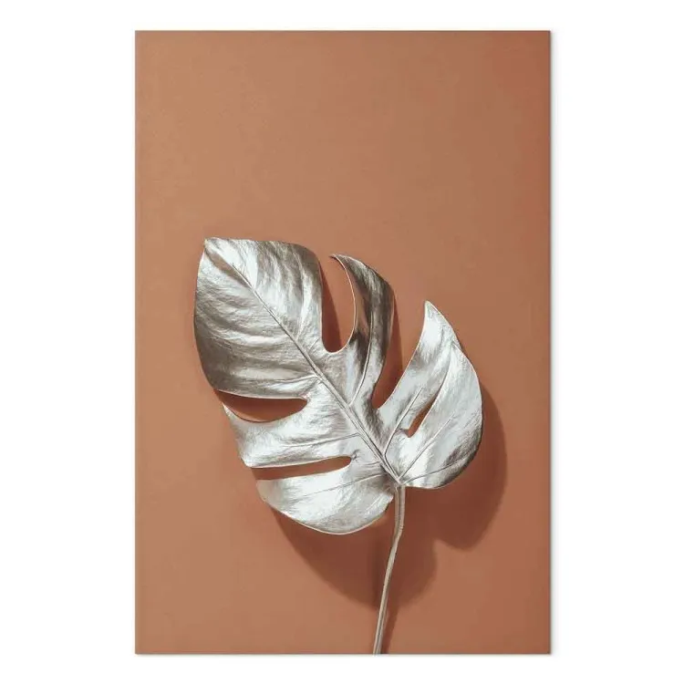 Zonnige souvenir (1-delig) verticaal - exotisch zilveren blad