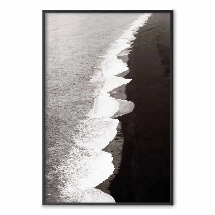 Balans van tegenstellingen - monochroom landschap van zee en strand