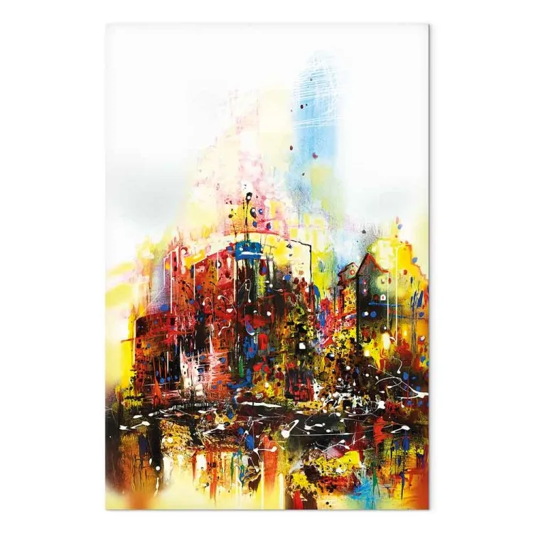 Kleurrijke reis (1-delig) verticaal - kleurrijke abstractie van een stad