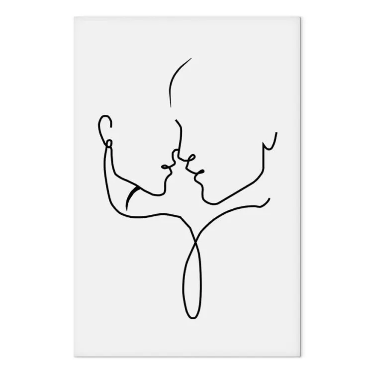 Gedeelde blik (1-delig) verticaal - line art van liefdevolle personages