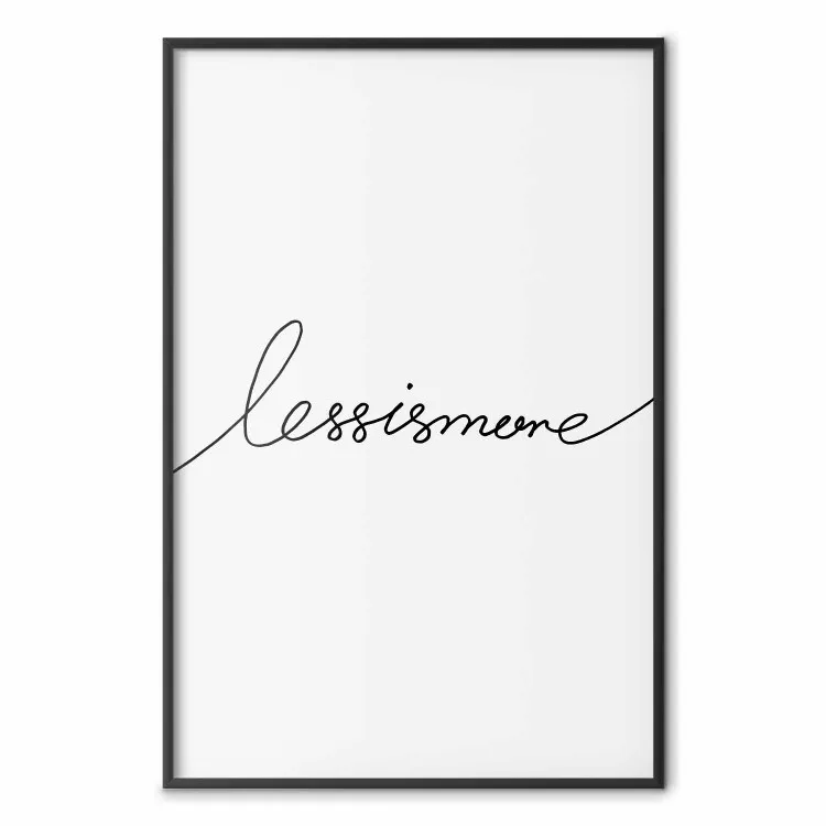 Less is more - zwarte Engelse tekst op een lichtgrijze achtergrond