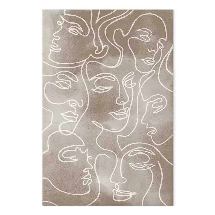 Eenheid in verscheidenheid (1-delig) verticaal - minimalistische line art
