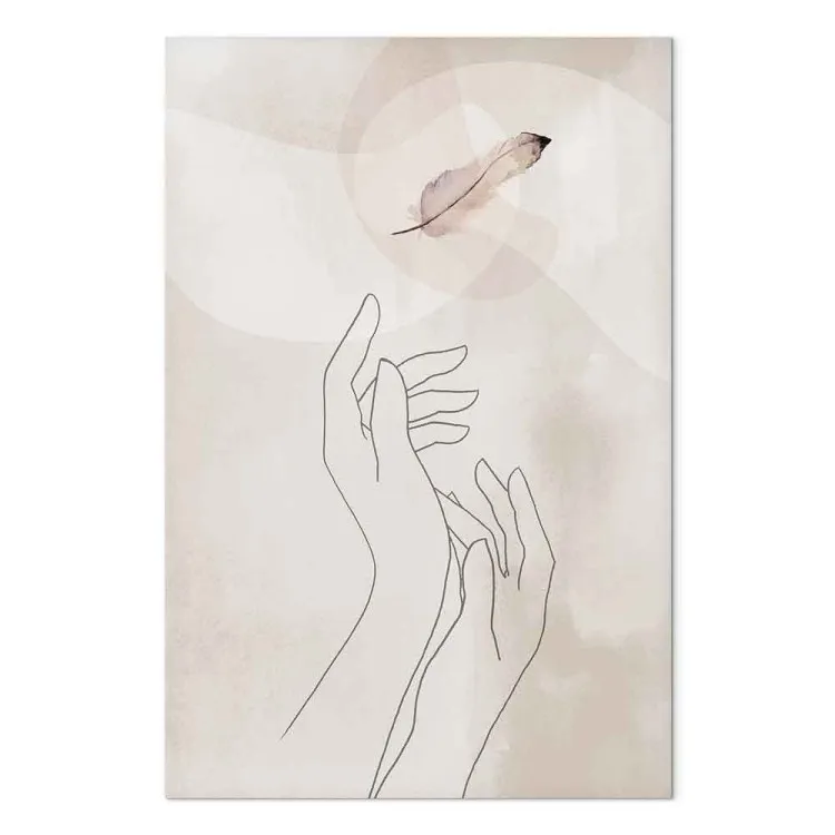 Perfecte lichtheid (1-delig) verticaal - abstracte line art van handen