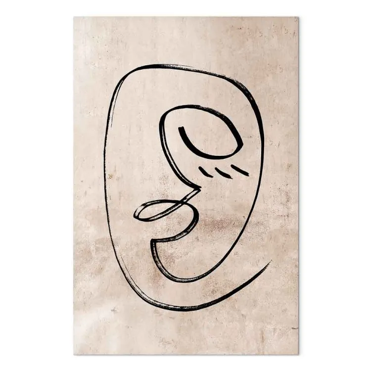 Slaperige grijns (1-delige) verticale - abstract lineair in boho-stijl