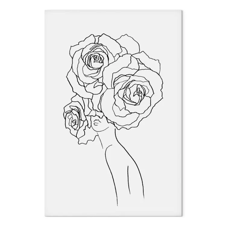 Rozen op het hoofd - afbeeldingen met het silhouet van een vrouw