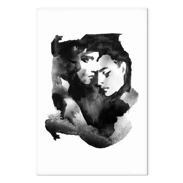 Liefde omhelst - aquarel, zwart-wit afbeeldingen met twee mensen