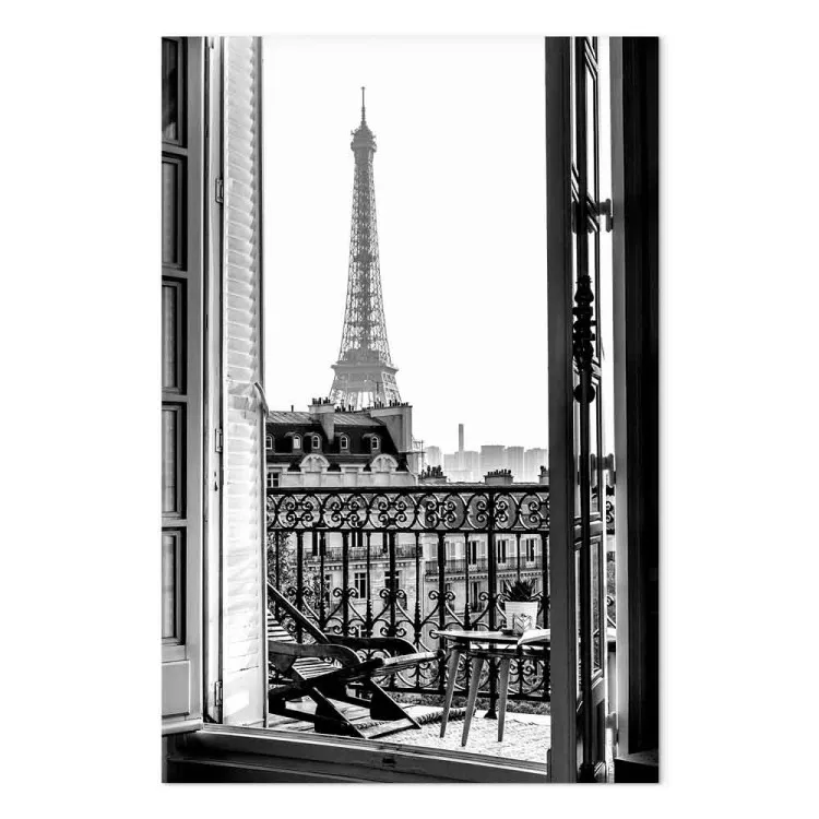 Uitzicht vanaf het balkon (1-delig) verticaal - architectuur van Parijs