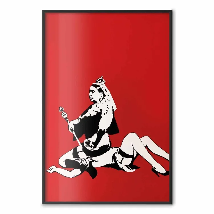 Queen - compositie van een vrouw zittend op een meisje in de stijl van Banksy