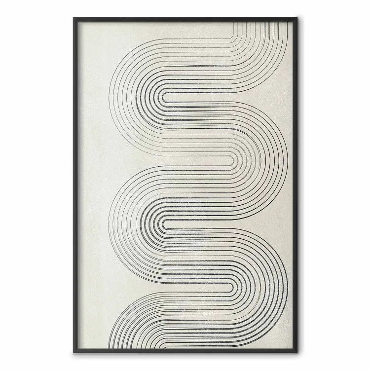 Geometrische golf - abstracte golven in de vorm van lijnen op een grijze achtergrond
