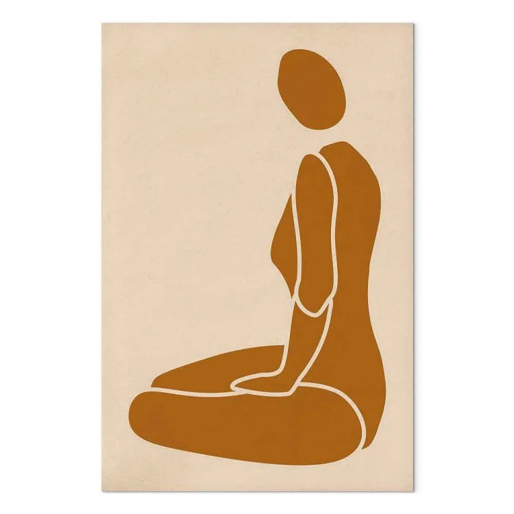 Figuur van een vrouw - abstractie in japandi-stijl met een silhouet 