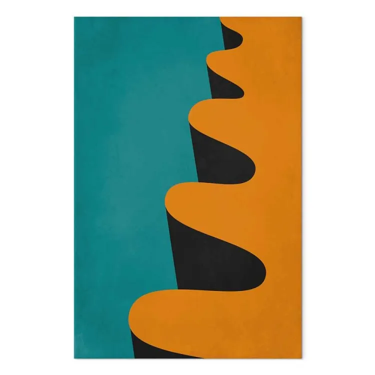 Modernistische oranje golf - geometrische abstractie