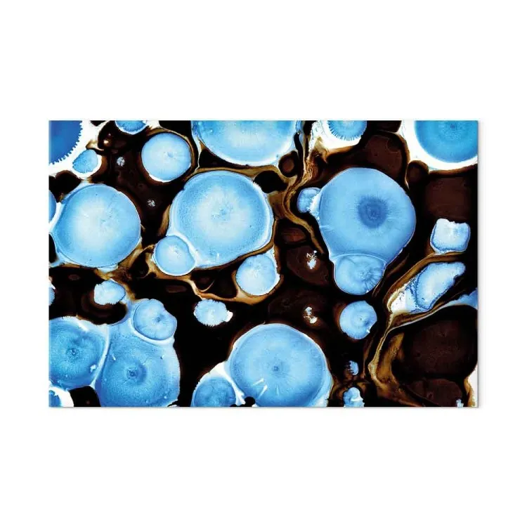 Biovormen - abstractie in verlicht blauw en donkerbruin
