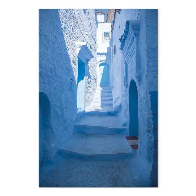 Architectuur van blauw (1-delige) verticaal - Arabische trappen in Marokko