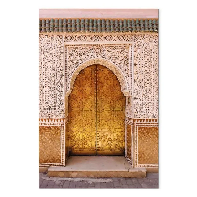 Arabische pracht (1-delig) verticaal - gouden ornamenten op een muur