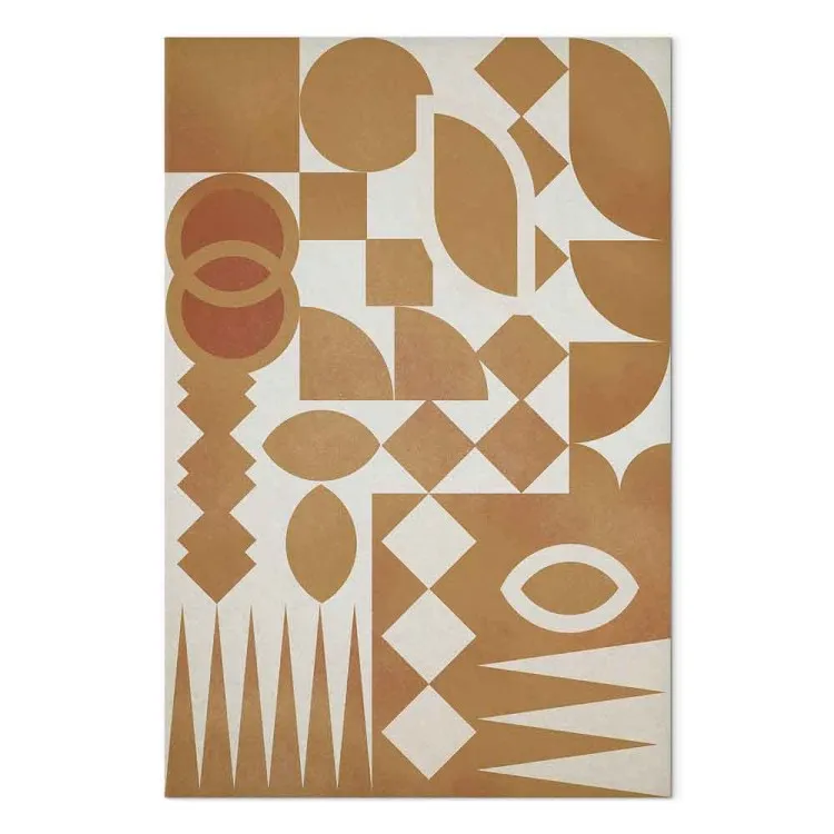 Abstracte volgorde - onregelmatige geometrische vormen in beige