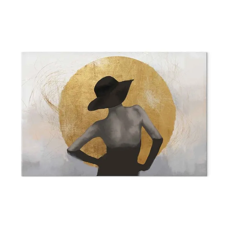 Onder de zon (1-delig) breed - abstracte vrouw met hoed