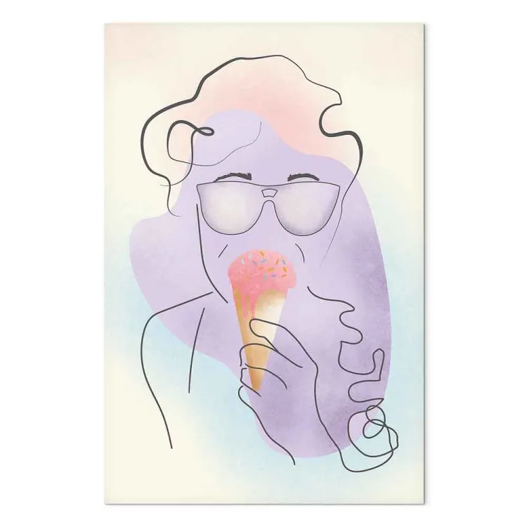 IJs met hagelslag - abstractie met een blauwe achtergrond en ijshoorn