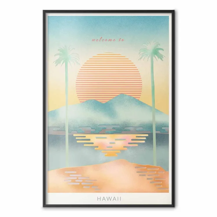 Welkom op Hawaï - tropisch landschap van de zomer in pastelstijl