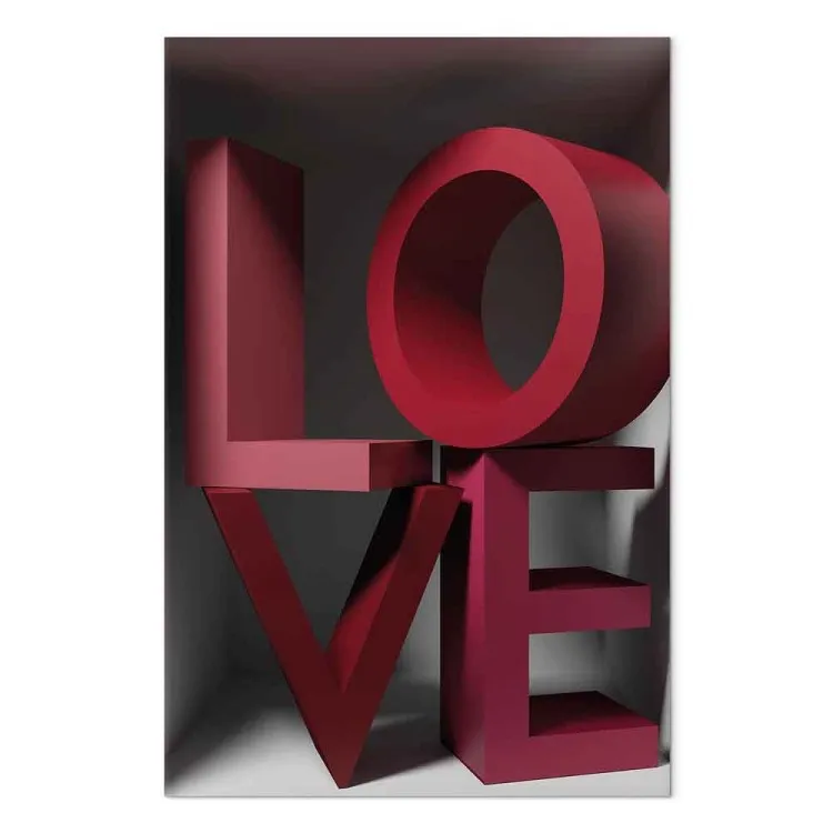Liefde in rood (1-delig) verticaal - Engelse 3D-tekst