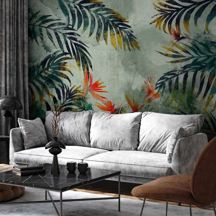 Exotische vegetatie in de jungle - groen natuurmotief in aquarelstijl