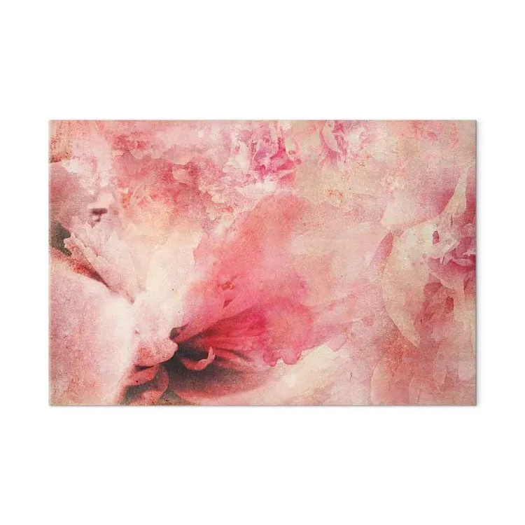 Roze dageraad - abstractie met wazige roze en bloemfragmenten