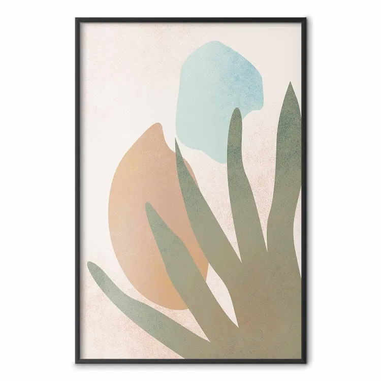 Agave in de zon - pastel abstractie van patronen op een lichte beige achtergrond