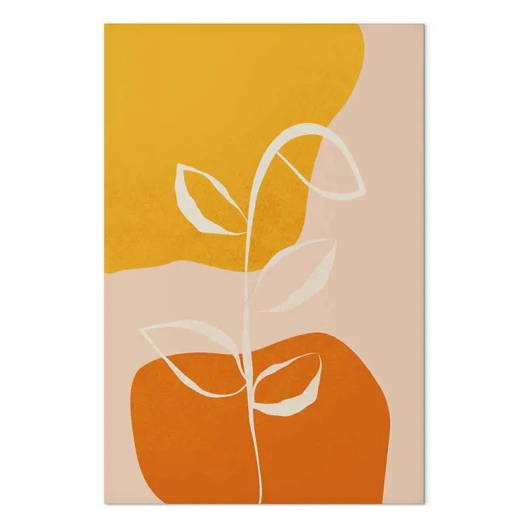 Witte takje - abstract botanisch motief in pastelkleuren