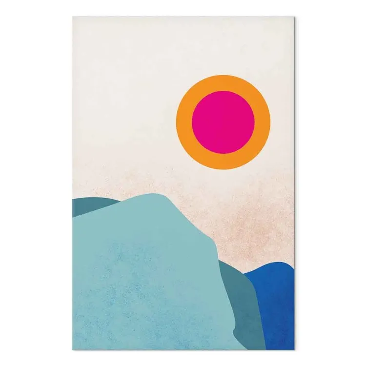 IJsfjord - een abstract Scandinavisch landschap met de zon