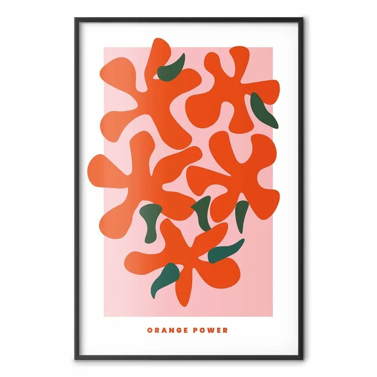Oranje boeket - abstracte kleurrijke bloemen en Engelse teksten
