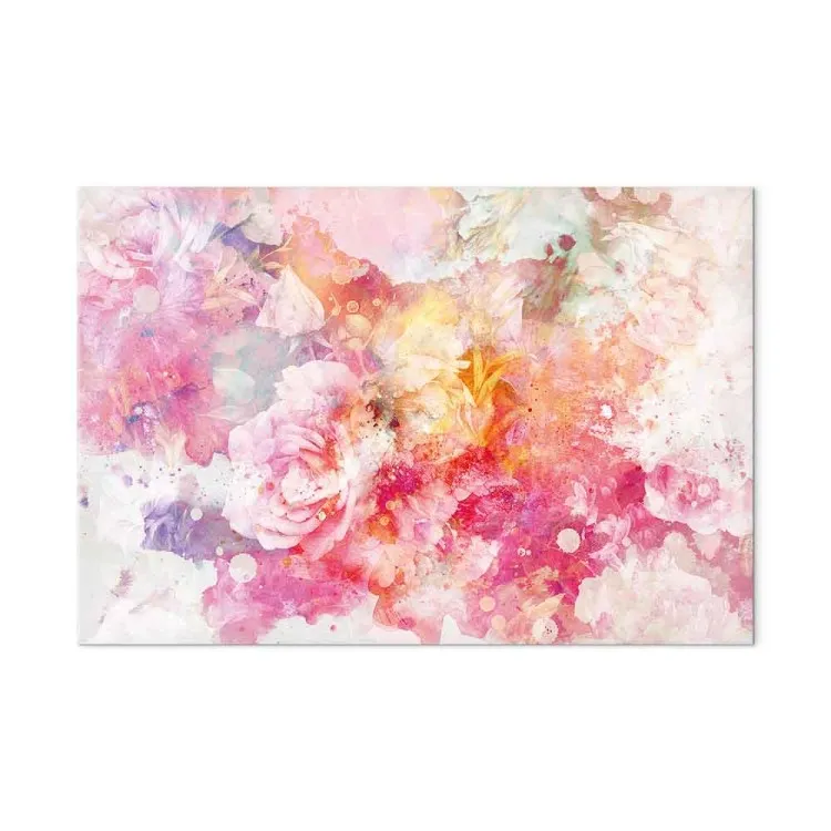 Bloemenexplosie (1-delig) breed - Roze bloemabstractie