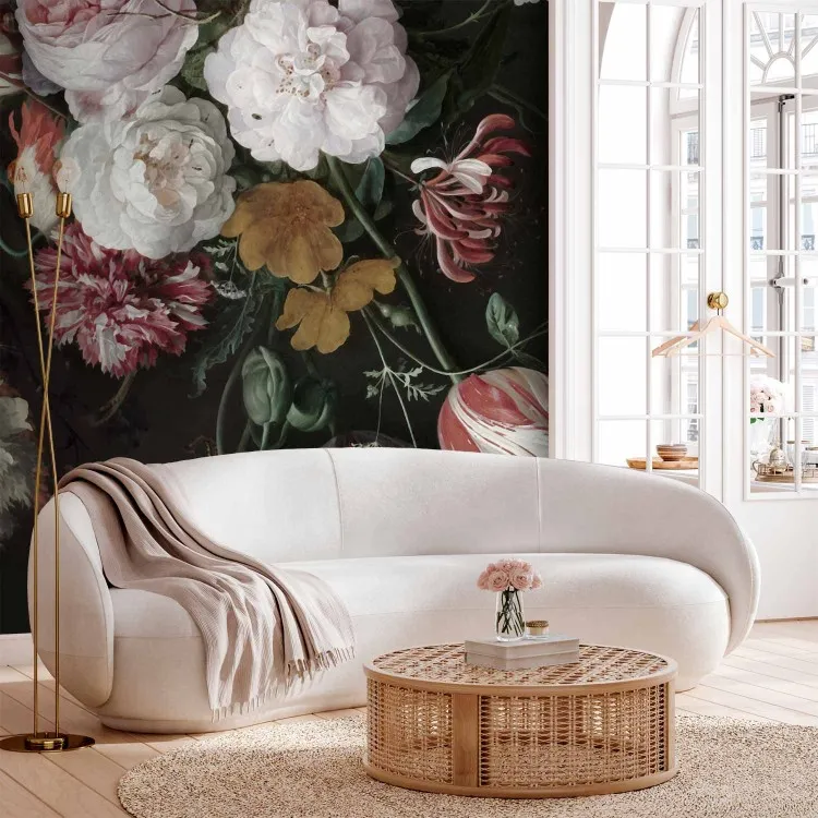 Vintage bloemen - motief van geschilderde kleurrijke bloemen