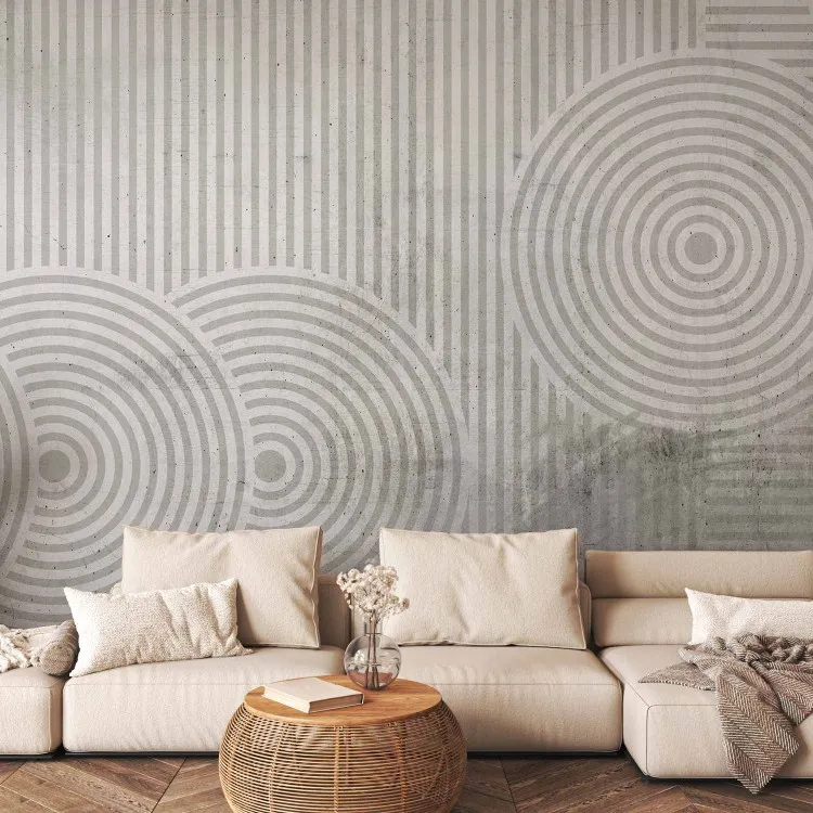 Strepen en cirkels - zwart-wit abstractie in geometrische vormen