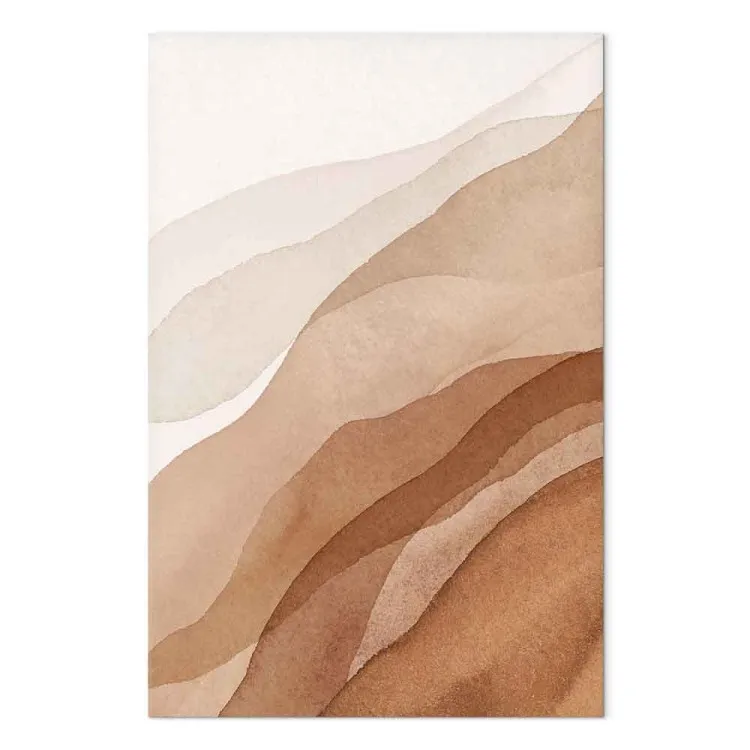 Bruine en beige golven - moderne abstractie in boho-stijl